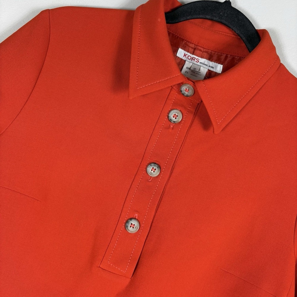 Vintage Michael Kors Women's 10 Red Wool Blend Knee Length‎ Sheath Dress Italy